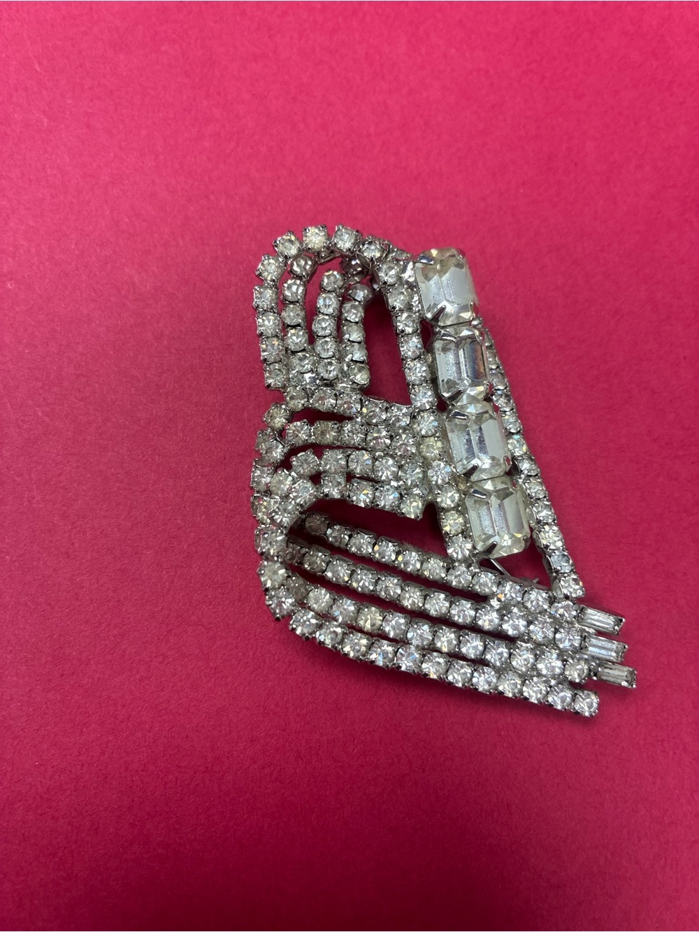 1959’s Crystal Statement Brooch in Clear Silver-Tone